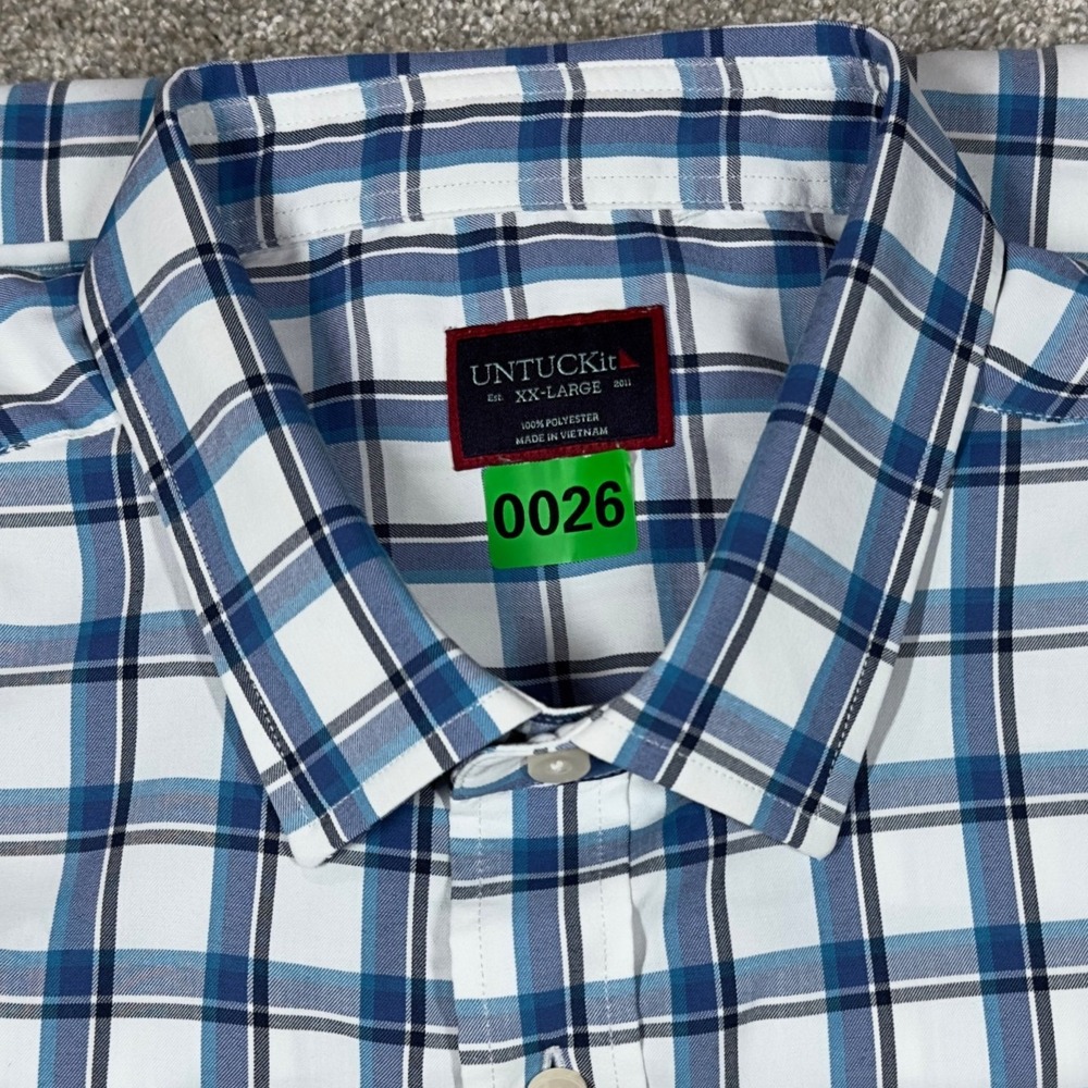 UNTUCKit Mens XXL Regular Fit BOOKER Short Sleeve Button up Shirt